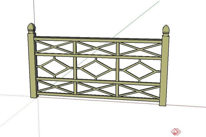某欧式风格花格栅栏SU模型(1)