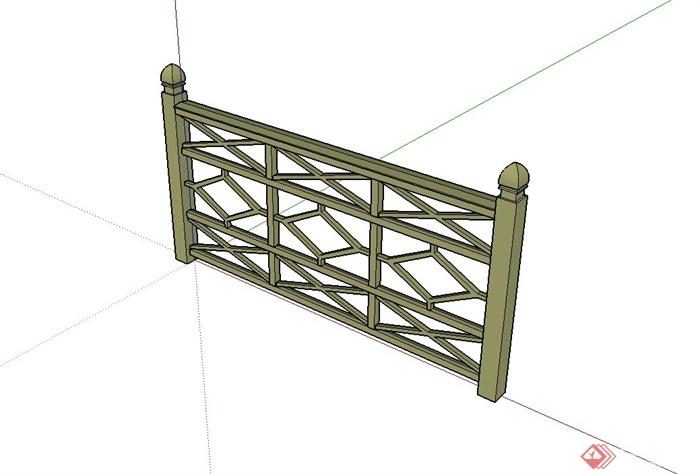 某欧式风格花格栅栏SU模型(4)