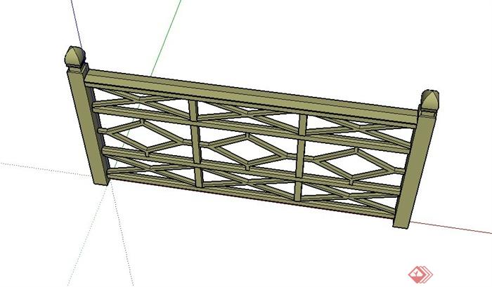 某欧式风格花格栅栏SU模型(2)