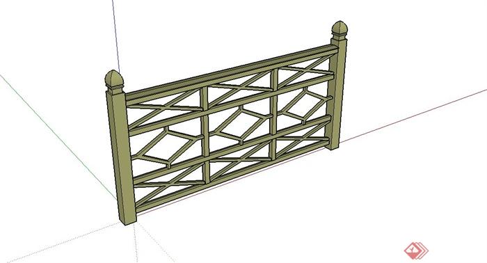 某欧式风格花格栅栏SU模型(3)