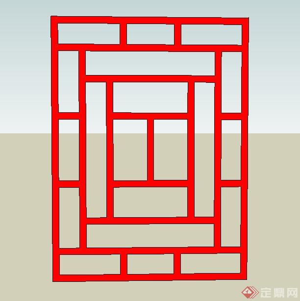8种中式窗花样式su模型(2)