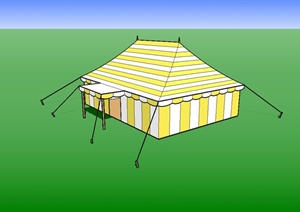 某现代风格张拉膜帐篷设计SU(草图大师)模型