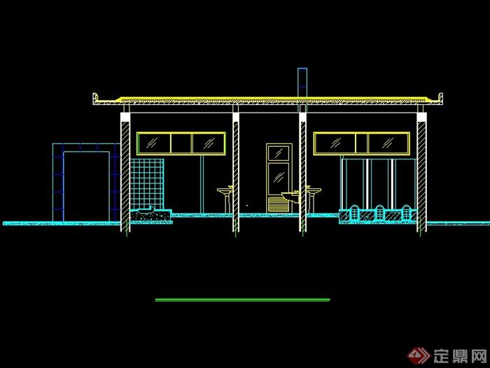 现代风格公共厕所建筑设计CAD施工图(2)