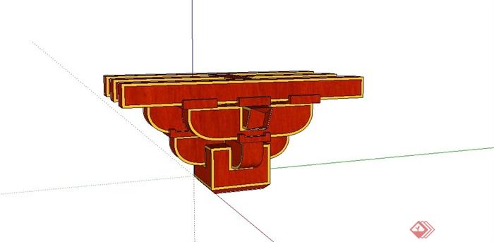 某古典中式风斗拱SU模型设计(2)