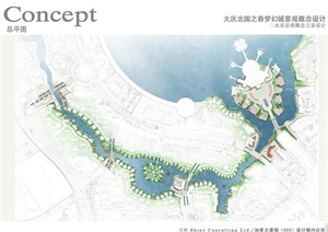 某欧式风格滨河概念景观规划设计jpg方案