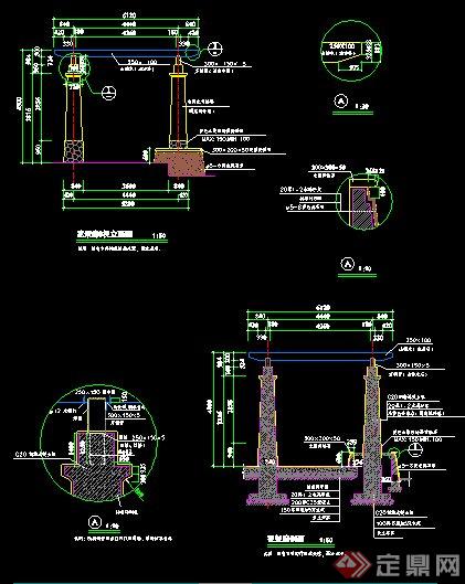 简支式花架CAD施工图纸(2)