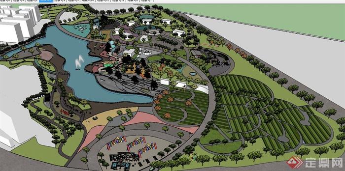 某滨湖公园景观规划设计SU模型(1)
