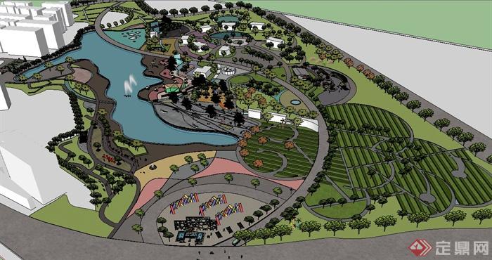 某滨湖公园景观规划设计SU模型(2)