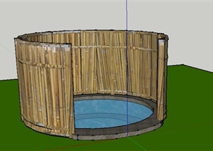 某简约圆形温泉池设计SU(草图大师)模型