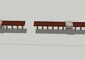 某东南亚风格蘭卡威长条坐凳设计SU(草图大师)模型