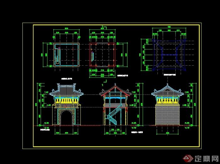 某古典中式风格淮安法华寺建筑楼设计cad施工图(3)