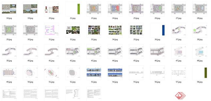 某现代风格核心区第一小学景观规划及建筑设计jpg、cad方案(5)