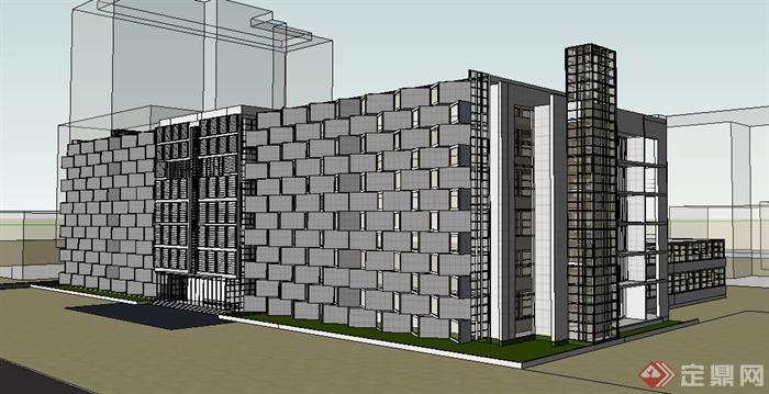 现代多层医院大楼建筑设计Su模型(1)