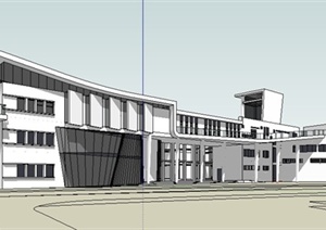 某学校科技楼教学楼建筑设计SU(草图大师)模型