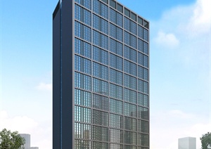 现代高层办公楼建筑方案图纸（带效果图）