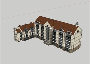 某英式风格儿童福利院建筑楼设计SU(草图大师)模型
