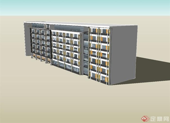 某现代风格多层住院楼建筑设计su模型(2)