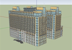 某现代风格省级医院大楼建筑设计SU(草图大师)模型