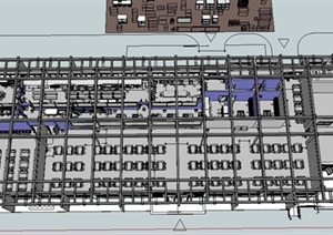 某现代风格学校食堂室内设计SU(草图大师)模型