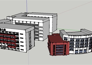 某现代风格大学实验楼建筑设计SU(草图大师)模型
