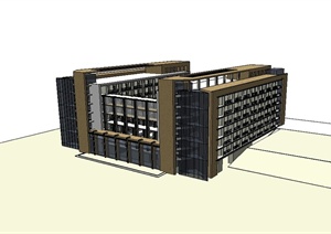 现代学校教学建筑楼设计SU(草图大师)模型