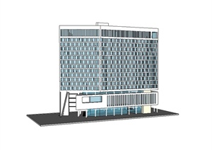 某现代风格医院建筑大楼设计SU(草图大师)模型