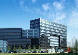 某现代风格科技园办公楼设计SU(草图大师)模型