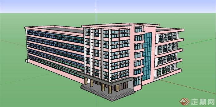 某简约现代风格学校教学楼建筑设计SU模型(2)