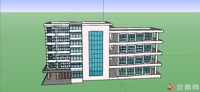 某简约现代风格学校教学楼建筑设计SU模型(3)