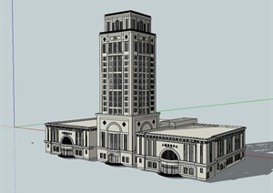 某欧式风格展览中心建筑楼设计SU(草图大师)模型