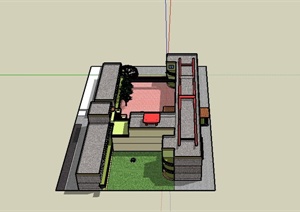 某简约现代风格小学教学楼建筑设计SU(草图大师)模型