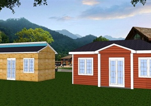 某简欧风格详细小木屋房子设计SU(草图大师)模型