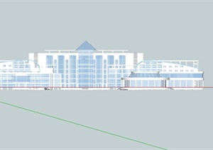 某现代风格职业学校建筑楼设计SU(草图大师)模型