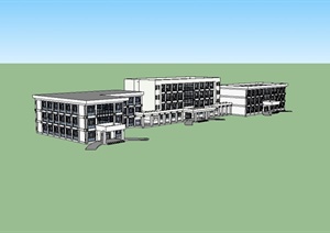 某现代风格红旗镇医院建筑楼设计SU(草图大师)模型