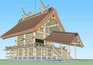 某东南亚风格旅游区建筑设计SU(草图大师)模型