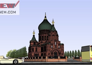 圣索菲亚教堂建筑设计SU(草图大师)模型