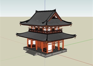 某古典中式风格旅游建筑楼设计SU(草图大师)模型