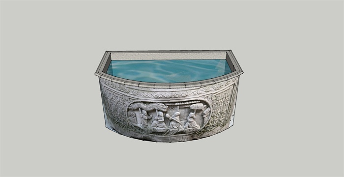 石水缸设计su模型