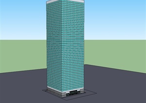 现代风格高层办公大楼建筑SU(草图大师)模型