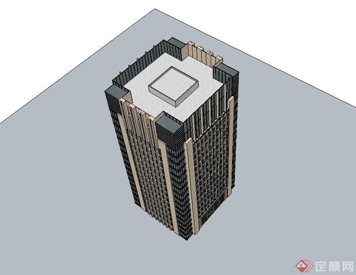 现代高层办公楼写字楼设计su模型(3)