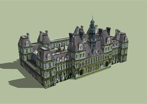 某欧式风格政府办公楼设计SU(草图大师)模型