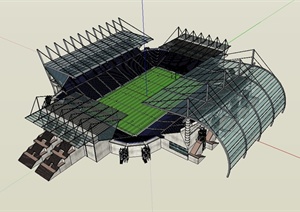 某现代风格独特体育场馆建筑楼设计SU(草图大师)模型