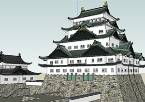 某精致日式风格旅游区古建设计SU(草图大师)模型