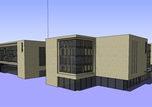 某现代风格 产业园办公楼建筑设计SU(草图大师)模型