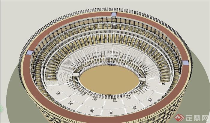 某欧式风格角斗场建筑设计SU模型(2)
