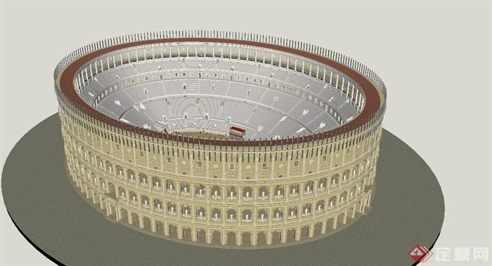 某欧式风格角斗场建筑设计SU模型(3)