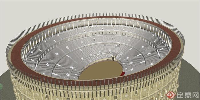 某欧式风格角斗场建筑设计SU模型(4)