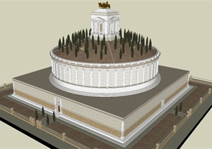 某古罗马哈德良陵墓设计SU(草图大师)模型