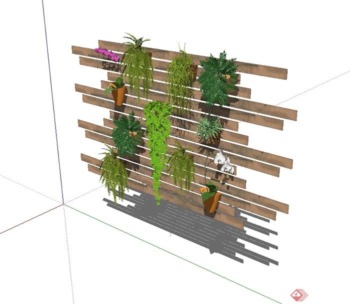 庭院立体绿化植物设计SU模型(1)