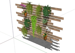 庭院立体绿化植物设计SU(草图大师)模型